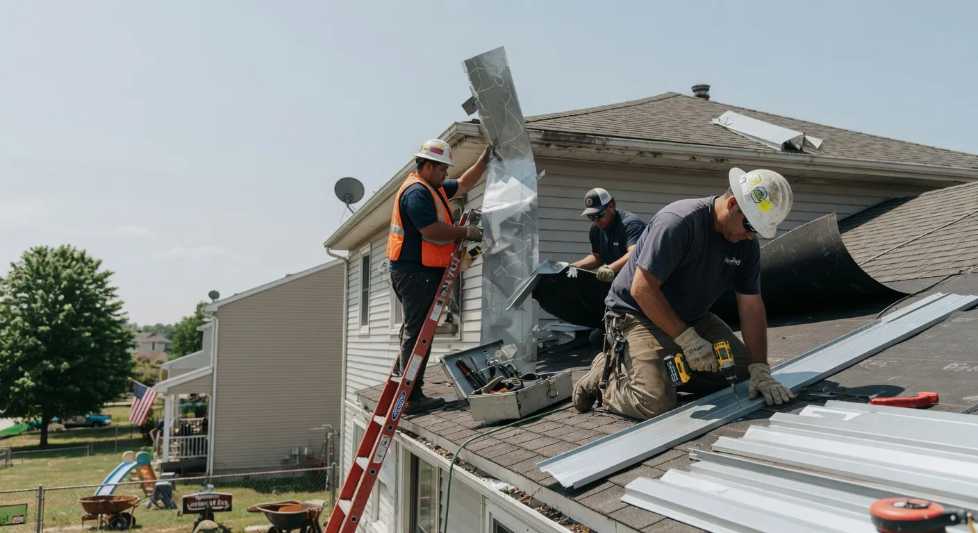 Storm Damage Metal Roof Repair in Poyntelle, PA